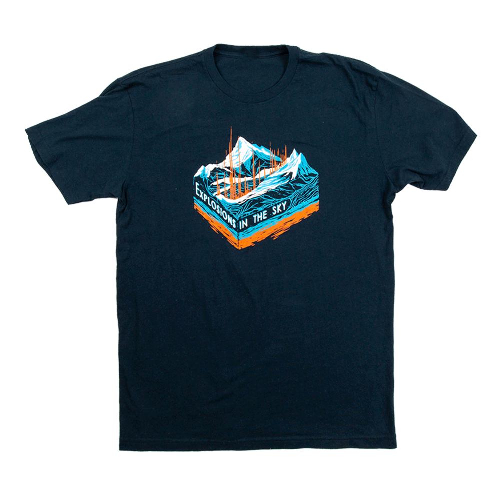 EXPLOSIONS IN THE SKY 'MOUNTAINS' NAVY T-SHIRT